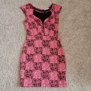 Black & pink mesh bodycon dress size small